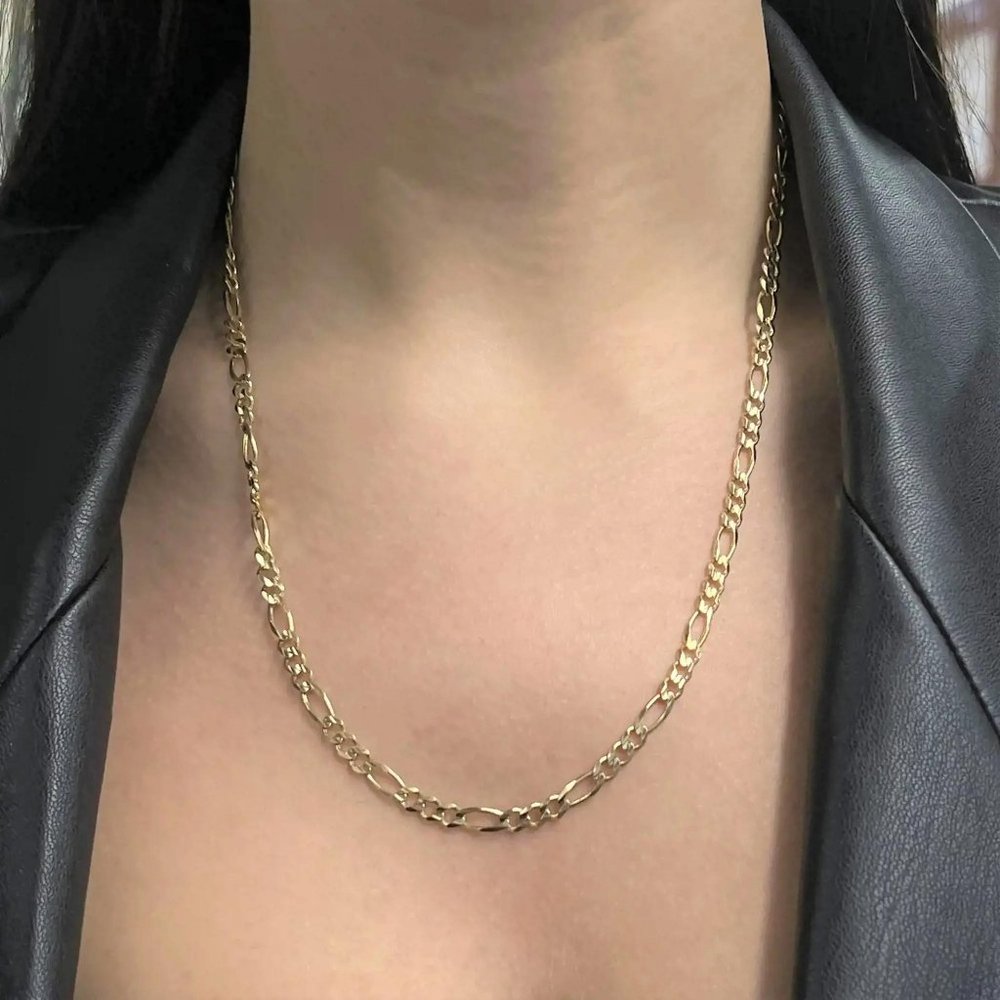 Rachel Koen Figaro Link Chain Unisex 14K Yellow Gold 20 Inches
